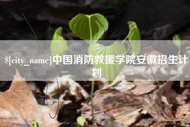 白山中国消防救援学院安徽招生计划