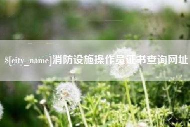 白山消防设施操作员证书查询网址