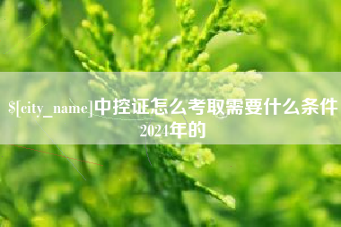 白山中控证怎么考取需要什么条件2024年的