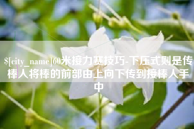 白山60米接力赛技巧-下压式则是传棒人将棒的前部由上向下传到接棒人手中
